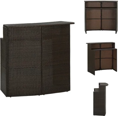 Immagine prodotto di vidaXL Tavolo bar da giardino marrone 120x55x110 cm in poly rattan - Tavoli da giardino