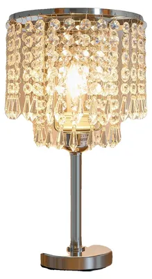 Image de Lampe de table, 220 V, 100 W, 20 x 20 x 38 cm, compatible avec les ampoules E27, structure en fer et en verre