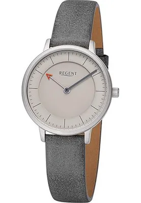 Produktbild von Regent Damen Uhr Lederarmband Leder Armbanduhr Analog dunkelgrau URF1246