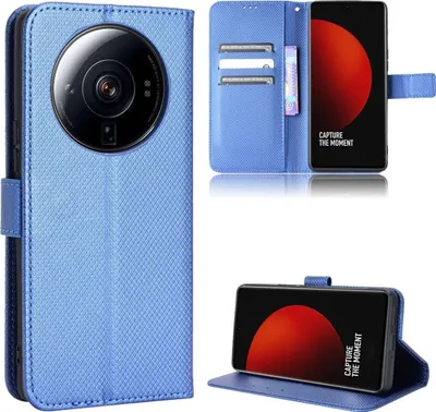 Produktbild von König Design Hülle kompatibel mit Xiaomi 12S Ultra Kunstleder Handyhülle - Handy Case Blau