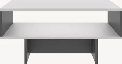 Produktbild von Couchtisch Mjölby Beistelltisch 36.4 x 80 x 45 cm Wohnzimmer Tisch rechteckig Sofatisch Weiß / Anthrazit