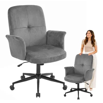 Produktbild von di volio Bürostuhl PARMO, Homeoffice Stuhl mit Rollen, höhenverstellbar & bequem, Dunkelgrau