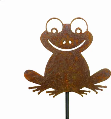 Produktbild von Edelrost Gartenstecker Frosch, Edelrost, Gartendekoration, Teich, mit Stab