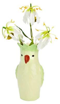 Produktbild von Blumenvase Papagei - grun - Keramik - 13 x 25 x 13 cm - Vase