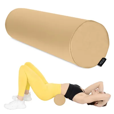 Produktbild von 4FIZJO Rehabilitationsrolle, Massage-Schaumrolle, Gymnastik, Mittelharte Korrekturrolle – beige