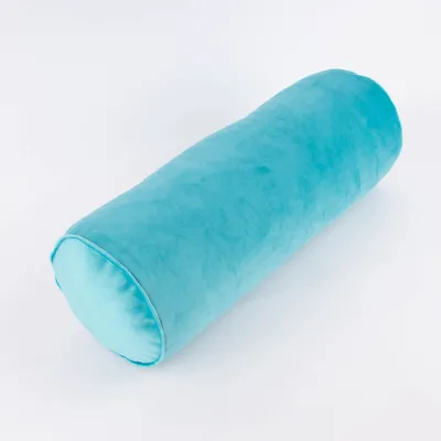 Produktbild von Nackenrolle aus Samt mit Keder und Reißverschluss türkis 20x55cm
