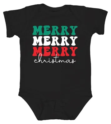 Productafbeelding van Vrolijke Kerst! - Kerstcadeau. Babyromper, zwart, maat 6/12