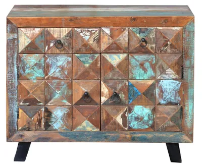 Image de Commode « Diamond » en bois recyclé, 87 cm x 100 cm x 40 cm, Giner y Colomer