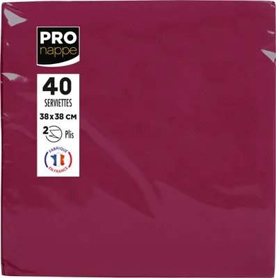 Image de Pronappe 30x 40 serviettes ouate 2 plis 38x38 cm Bordeaux SV623808I