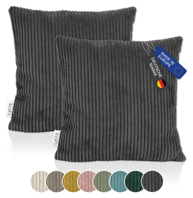 Produktbild von Kissenbezug 2er Set CORD Stoff (40 x 40 cm) mit Reißverschluß