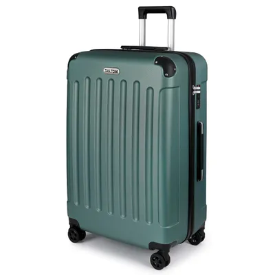 Produktbild von Hartschalen-Trolley Hartschalen-Koffer Trolley Rollkoffer Reisekoffer Handgepäck 4 Rollen, Trolley Rollkoffer Reisekoffer, Zahlenschloss (Dunkelgrün)