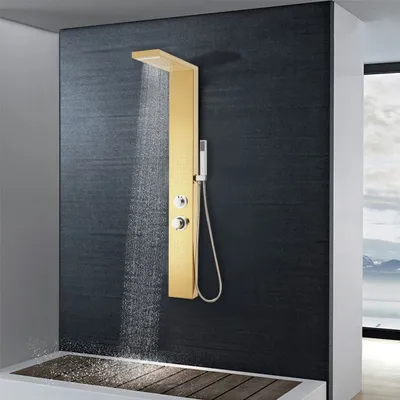 Produktbild von vidaXL Duschpaneel-System Edelstahl 201 Golden