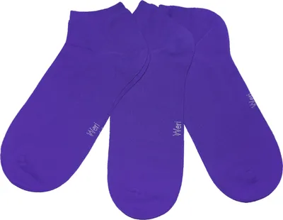 Productafbeelding van Kindersokken, sneakersokken, 3-delige set, effen paars, maat 31-34, glad