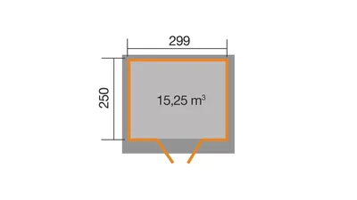 Produktbild von WEKA 325.3025.20400 Gartenhaus/Blockbohlenhaus Nova mit Doppeltür ; Größe: 4 ; Farbgebung: Naturbelassen ; Wandstärke: 19 mm ; Maße (LxBxH): 299 cm x 250 cm x 223 cm ; Seitenwandhöhe: 186 cm