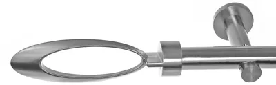 Produktbild von Edelstahl Look Gardinenstange 20mm Wandträger 1-läufig, Länge wählbar H31 E85 R