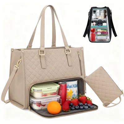 Imagen del producto de Elegante bolsa de almuerzo 2 en 1 para mujeres