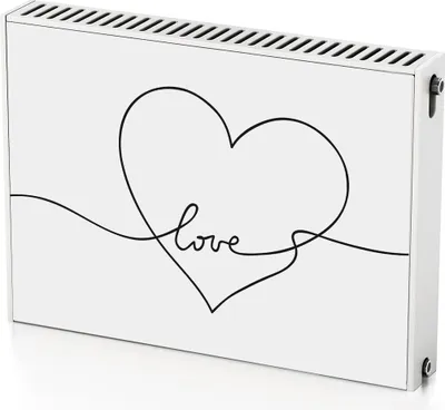 Produktbild von Herzsymbol – Magnetische Heizkörperabdeckung – 80x60 cm – Magnet Heizkörperabdeckung – 3D Würfel – Heizkörperverkleidung – Magnetische Wandverkleidung – Wetterfest