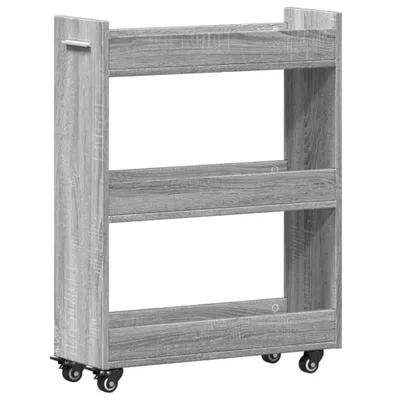Produktbild von vidaXL Schrank mit Rollen Grau Sonoma 60x22x79 cm Holzwerkstoff