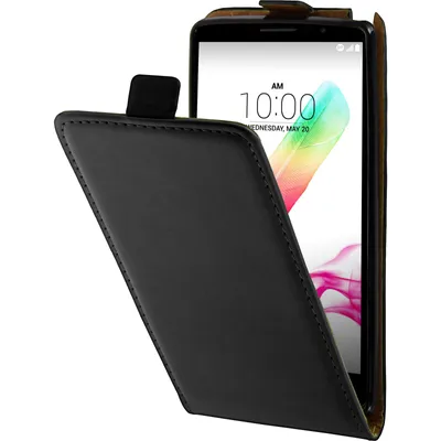 Produktbild von PhoneNatic Kunst-Lederhülle kompatibel mit LG G4 Stylus - Flip-Case schwarz + 2 Schutzfolien