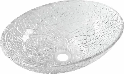 Produktbild von Sapho PURUS Glas-Waschbecken mit graviertes zum Aufsetzen, 50x36cm, Klarglas