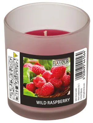 Produktbild von Gala Flavour by GALA Duftkerze im Glas Ø 70 mm, 77 mm weinrot - Wild Raspberry Indro 96885 Design-Kerzen Wachskerzen