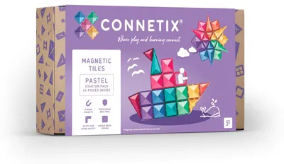 Produktbild von CONNETIX Magnetische Fliesen Pastell Starterpaket, 64 Stück