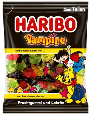 Produktbild von Haribo Vampire, Weiche Süßigkeiten, 175 g, Fruits, Mehrfarbig, 1461 kJ, 344 kcal
