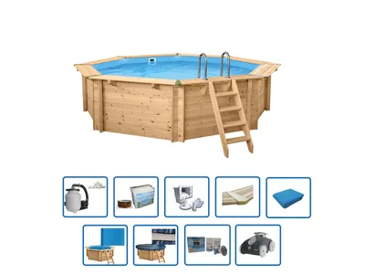 Produktbild von Interline Java Holzpool Ø 5,30 m x 1,36 m – Super Set