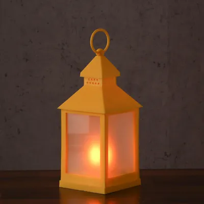Produktbild von LED Laterne - mit Flammeneffekt - flackernde LED - H: 24cm - Batteriebetrieb - gelb