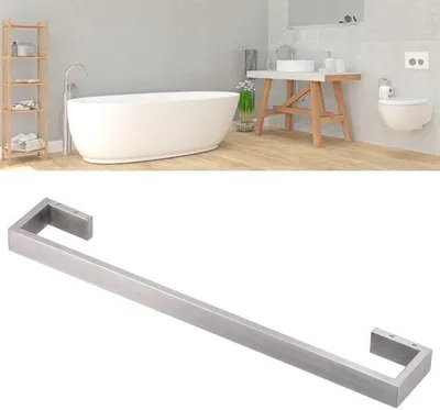 Productafbeelding van ZEYNOMAX- Handdoekenrek 50 Cm - Wandmontage - RVS - Elegant Design - Eenvoudig te Installeren - Badkamer Accessoires - Handdoekhouder