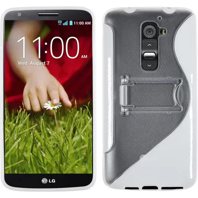 Produktbild von PhoneNatic Case kompatibel mit LG G2 - weiß Silikon Hülle  + 2 Schutzfolien