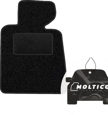 Produktbild von moto-MOLTICO Fahrer Fußmatte Auto Velours Fahrerseite Autoteppiche Schwarz Fahrermatte 1-teilig passend für BMW 3er E30 Cabrio 1982-1994