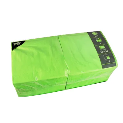 Produktbild von 24000 Servietten, 3-lagig 1/4-Falz 33 cm x 33 cm limonengrün