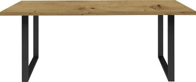 möbelando Esszimmertisch Speisetisch Küchentisch Holztisch Esstisch Tisch Talbert XV Artisan Eiche/Schwarz