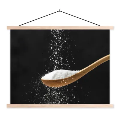 Produktbild von MuchoWow® Textilposter Besprengter Holzlöffel 40x30 cm mit holzfarbenen Rahmen - Bilder