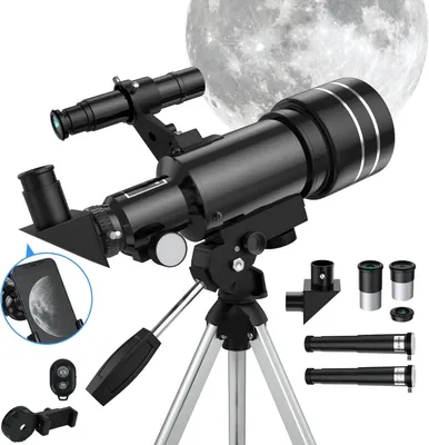 Produktbild von Teleskop Astronomie, Teleskope für Kinder Erwachsene Anfänger, 70 mm Professionelles Astronomie Refraktor Teleskop mit Stativ und Handy-Adapter