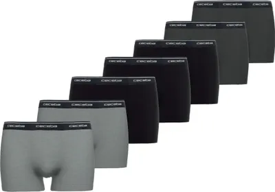 Produktbild von CECEBA Herren Boxershorts, 7er Pack - Monza, Unterwäsche, Logo, einfarbig Schwarz/Grau 4XL