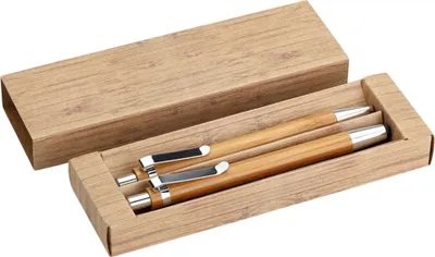 Produktbild von MidOcean - Stift und Bleistift Set "Bambooset", Bambus MO1653 (Einheitsgröße) (Holz)