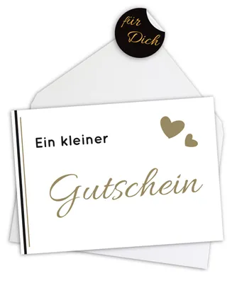 20 Blanko-Gutscheine mit Goldprägung, A6, selbst gestaltbar