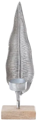 Kandelaar aus Mangoholz/Metall, 31x9,5x5 cm, Teelichthalter