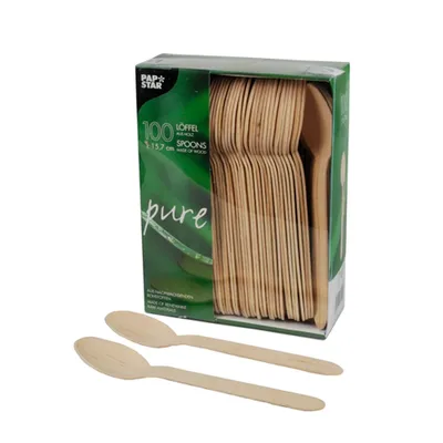 Produktbild von 100 lyžíc, drevo "čisté" 15,7 cm