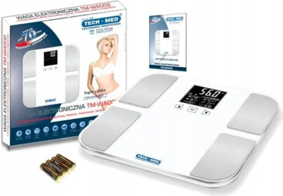 Zdjęcie produktu dla Elektroniczna waga Tech-Med TM-WA002 z funkcją pomiaru zawartości tłuszczu w organizmie i wskaźnika BMI
