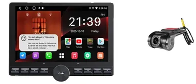 Zdjęcie produktu dla Carplay, wyświetlacz o przekątnej 10 cali, odtwarzacz multimedialny, z wbudowaną kamerą DVR