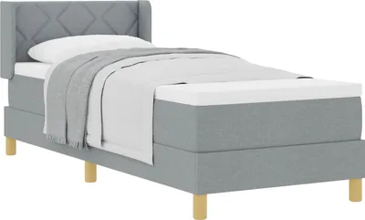 Obrázok produktu pre Posteľ s pružinovým rámom Svetlosivá 200 x 80 cm látka