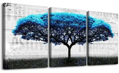 Zdjęcie produktu dla Obraz na płótnie "Duży niebieski drzewo", 40x30 cm, druk HD, motywujący