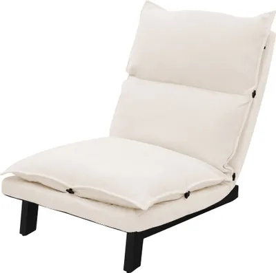Zdjęcie produktu dla ML-Design krzesło podłogowe beżowe, krzesło podłogowe tapicerowane z regulowanym oparciem, lniane pokrycie, solidna stalowa rama siedziska poduszka sofa podłogowa krzesło do salonu