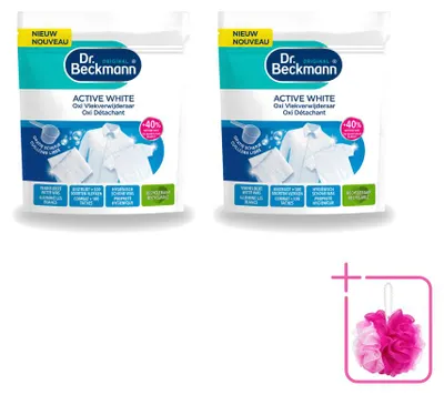 Produktbild von 2 x Dr. Beckmann Active White Oxi Kraft-Pulver für weiße Wäsche 400 g - Sparpackung - 2 Stücke