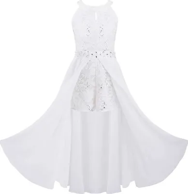 Produktbild von Mädchen Abendkleid Gr. 152 Cm Sweet Prinzessin Blumenmädchenkleider für Party Hochzeit Brautjungfern Festlich Kinder Overall Jumpsuit