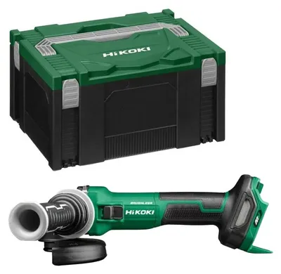 Image de Meuleuse HIKOKI G3613DEW2Z - Ø125mm - MultiVolt 36V Brushless -  Frein - inter.autobloquant - LVH (vendu sans batterie) en HitCase III