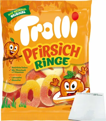 Produktbild von Trolli Pfirsichringe (150g Beutel) + usy Bolock